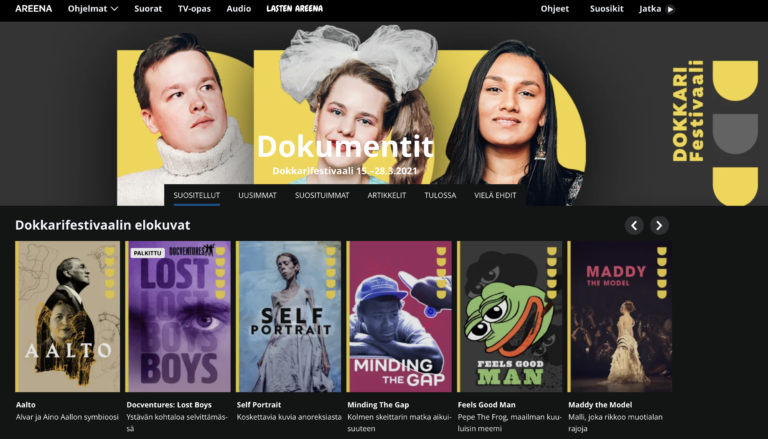 Dokkarifestivaali Yle Areenassa 15.-28.3.2021