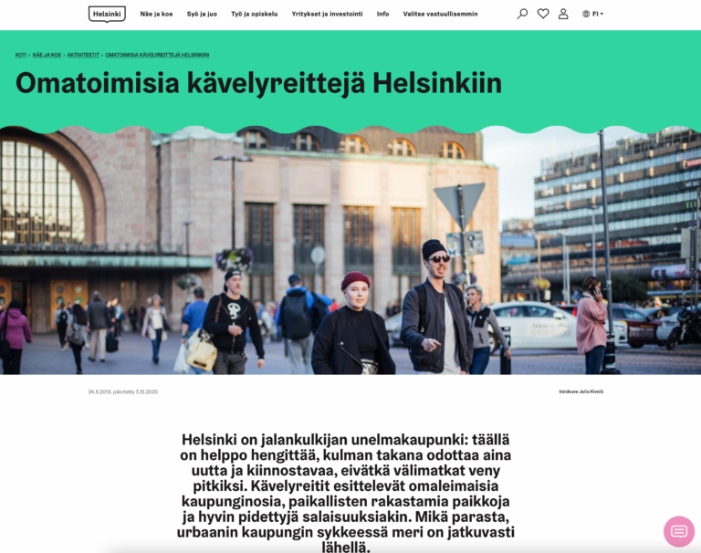 Kuvakaappaus myhelsinki.fi sivustolta
