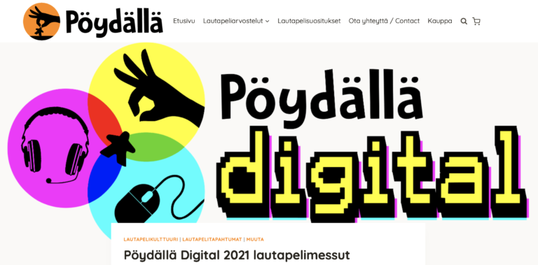 Pöydällä Digital 2021 lautapelimessut käynnissä nyt!