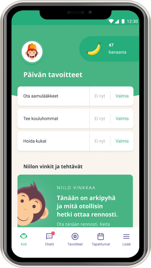 Niilo-sovelluksen kuvakaappaus