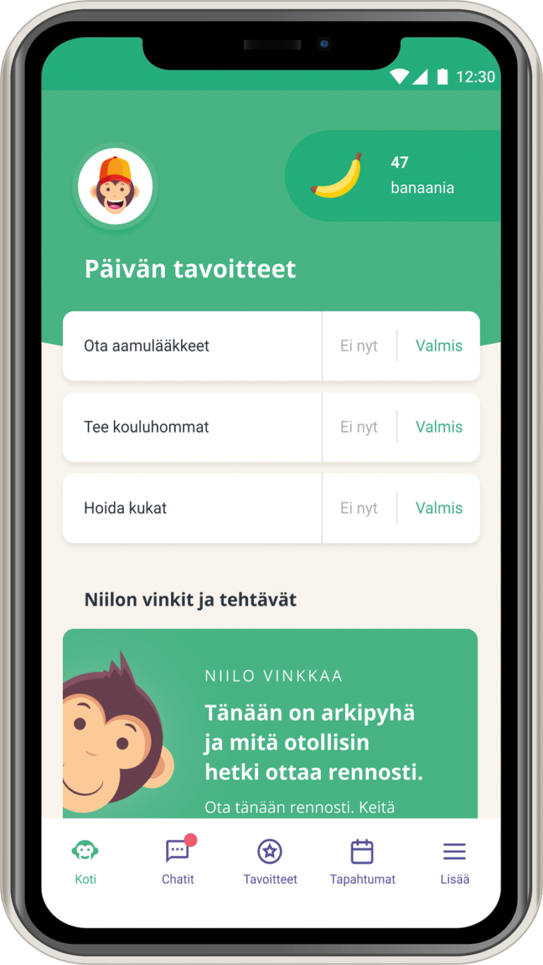 Niilo-sovelluksen kuvakaappaus