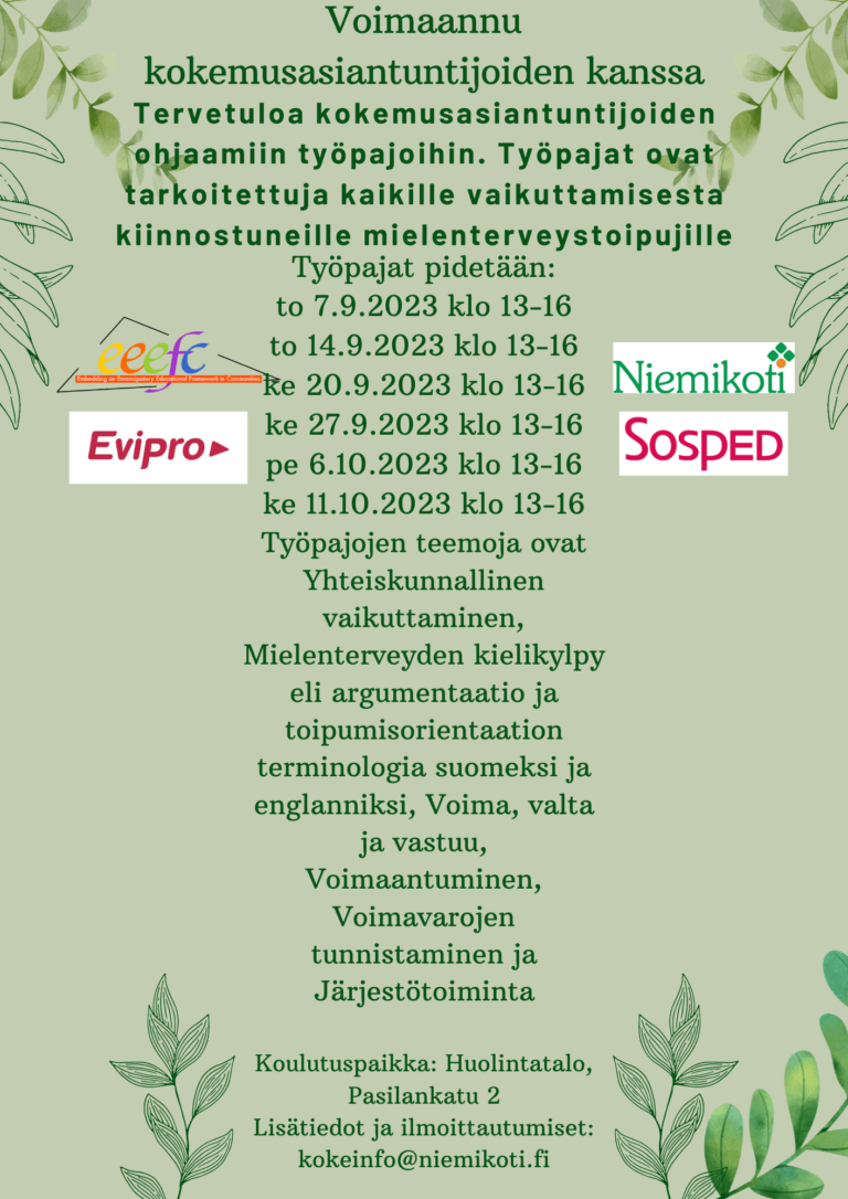 Voimaannu kokemusasiantuntijoiden kanssa