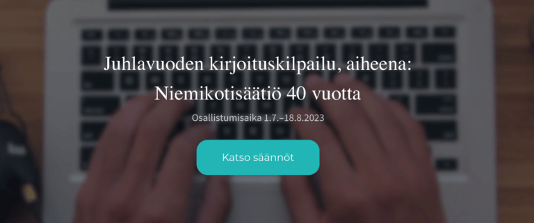 Juhlavuoden kirjoituskilpailu, aiheena Niemikotisäätiö 40 vuotta