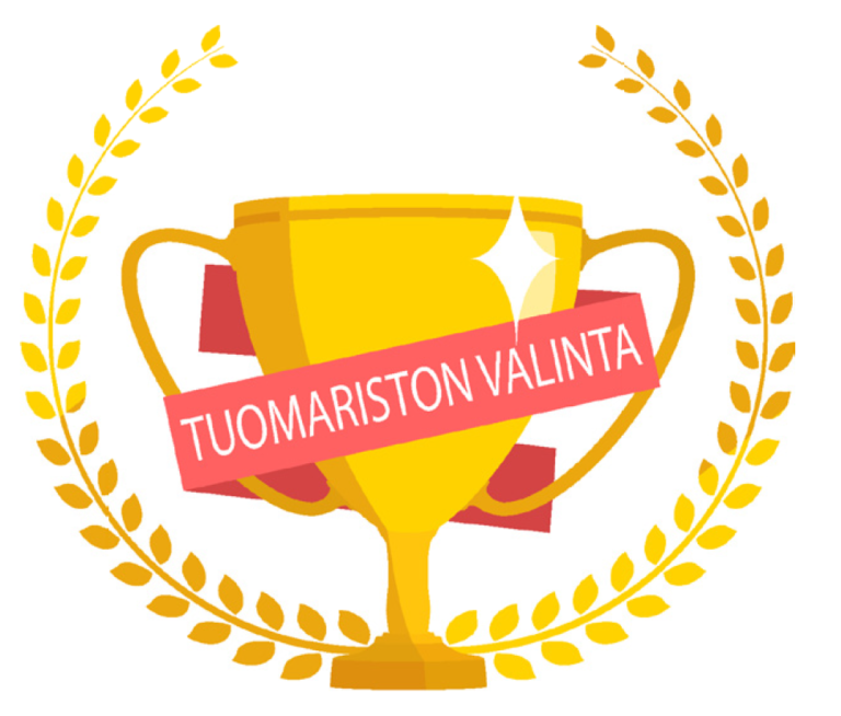 Palkintopokaalipiirros "tuomariston valinta" -tekstilllä